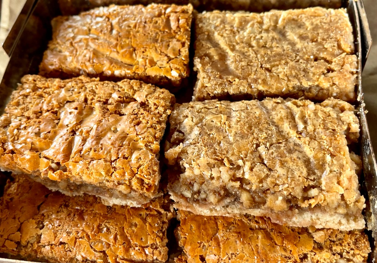 Macro of dense Kashmiri walnut fudge